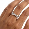 Silver Copper Crystal - Embellished Modern Women's Stackable Ring - 3 of 4