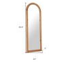 HomeRoots 66" Natural Solid Wood Arch Framed Full Length Mirror - 3 of 4