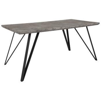 Merrick Lane Rectangular Dining Table - Wood Finish Kitchen Table with Retro Hairpin Legs