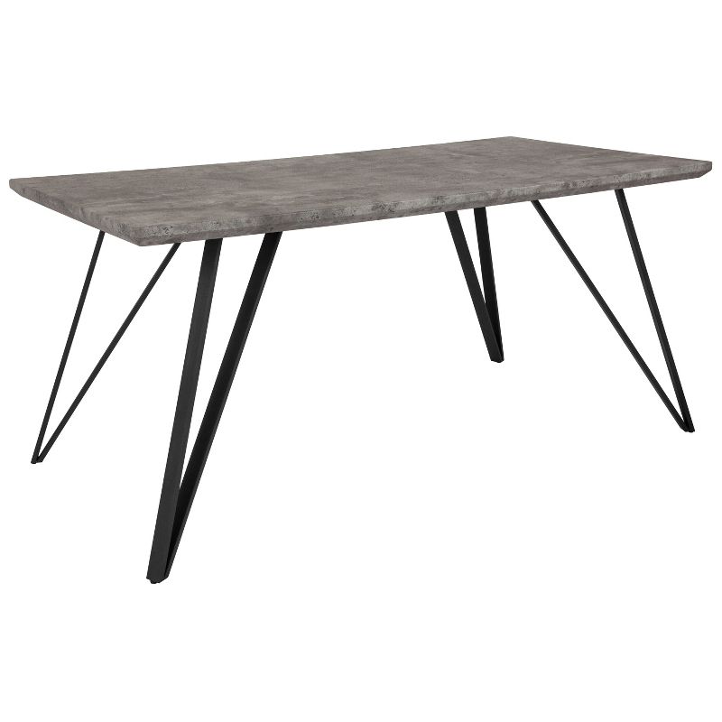 Merrick Lane Rectangular Dining Table - Wood Finish Kitchen Table with Retro Hairpin Legs, 1 of 18