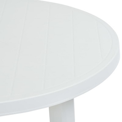 White Round 35" Weather Resistant Plastic Patio Table