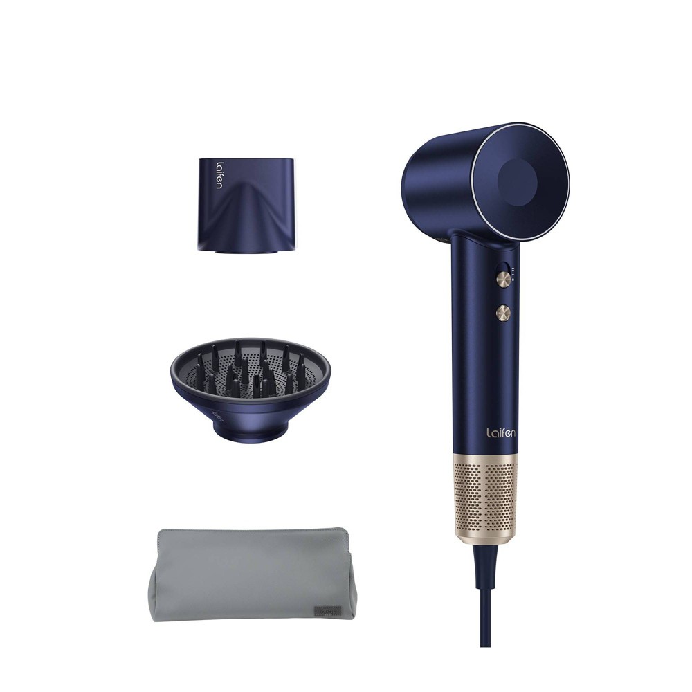 Laifen Swift Premium Hair Dryer + Bag - Blue - 1400 Watts: Volumizing, Aluminum Alloy, 4 Heat Settings