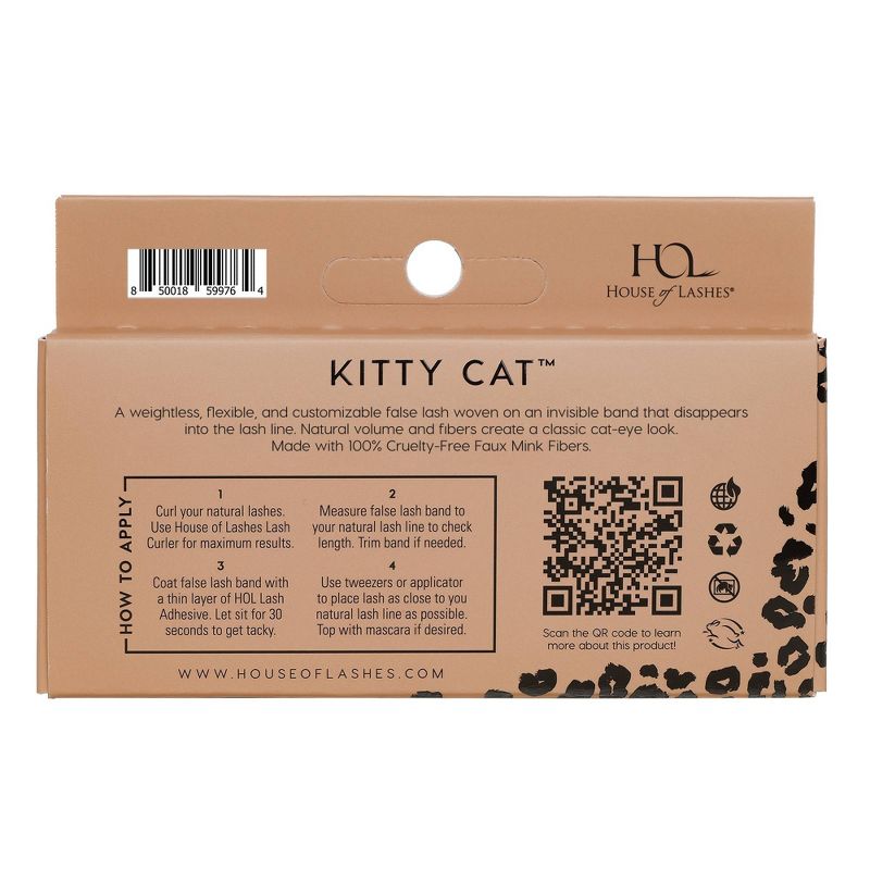 House of Lashes Kitty Cat Natural Volume 100% Cruelty-Free Faux Silk Fibers False Eyelashes - 1pr, 3 of 11