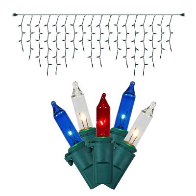 Vickerman 100 Red-white-blue Mini Light Icicle Light On Green Wire, 9 ...