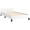 vidaXL Bed Frame with Headboard White 39.4 in.x79.9 in. Twin XL Faux Leather - 4 of 4