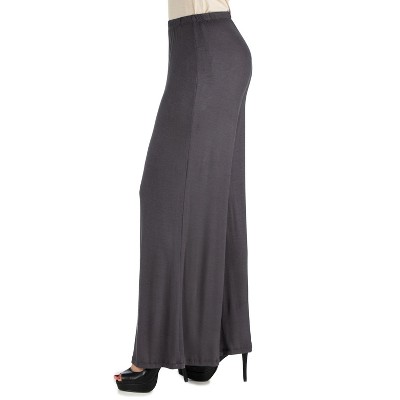 24seven Comfort Apparel Womens Comfortable Solid Color Palazzo Pants