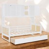 Mshliw Wooden Daybed Frame with 2 Drawers and Storage Cabinet - Rattan Design, Sturdy Pinewood Construction - 3 of 4