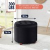 Ornavo Home Upholstered Round Tufted Storage Ottoman with Wooden Legs - 2 of 4