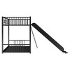Twin Over Twin Metal Bunk Beds with Slide and Ladder, Heavy Duty Bed Frame with Safety Guard Rail & Ladder,Low Floor Bunk Bed, No Box Spring Needed - 3 of 4