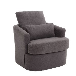 NicBex Teddy Swivel Barrel Accent Chair,Upholstered Swivel Living Room Chairs with Curved Backrest,Cozy Armchair,Accent Chairs for Living Room - 1 of 4