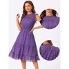 Allegra K Women's Sleeveless Smocked Waist Gilding Metallic Stars Chiffon Party Dress - 2 of 4