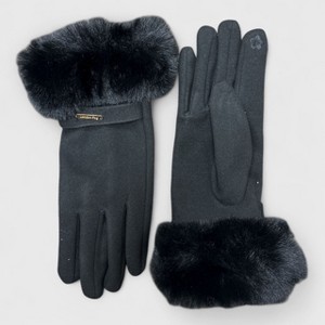 London Fog Women’s Touchscreen Gloves – Warm Faux Fur Cuff Winter Dress Gloves, Soft Lined, Elegant Cold Weather Tech Gloves - 1 of 4