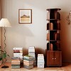 Rotating Bookshelf, 360 Degree Display 5 Tier Corner Bookshelf with Drawer - 2 of 4