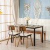 Nordlys Set of 2 Wood and Velvet Dining Chairs Modern Design Style Upholstery Dining Room - 3 of 4