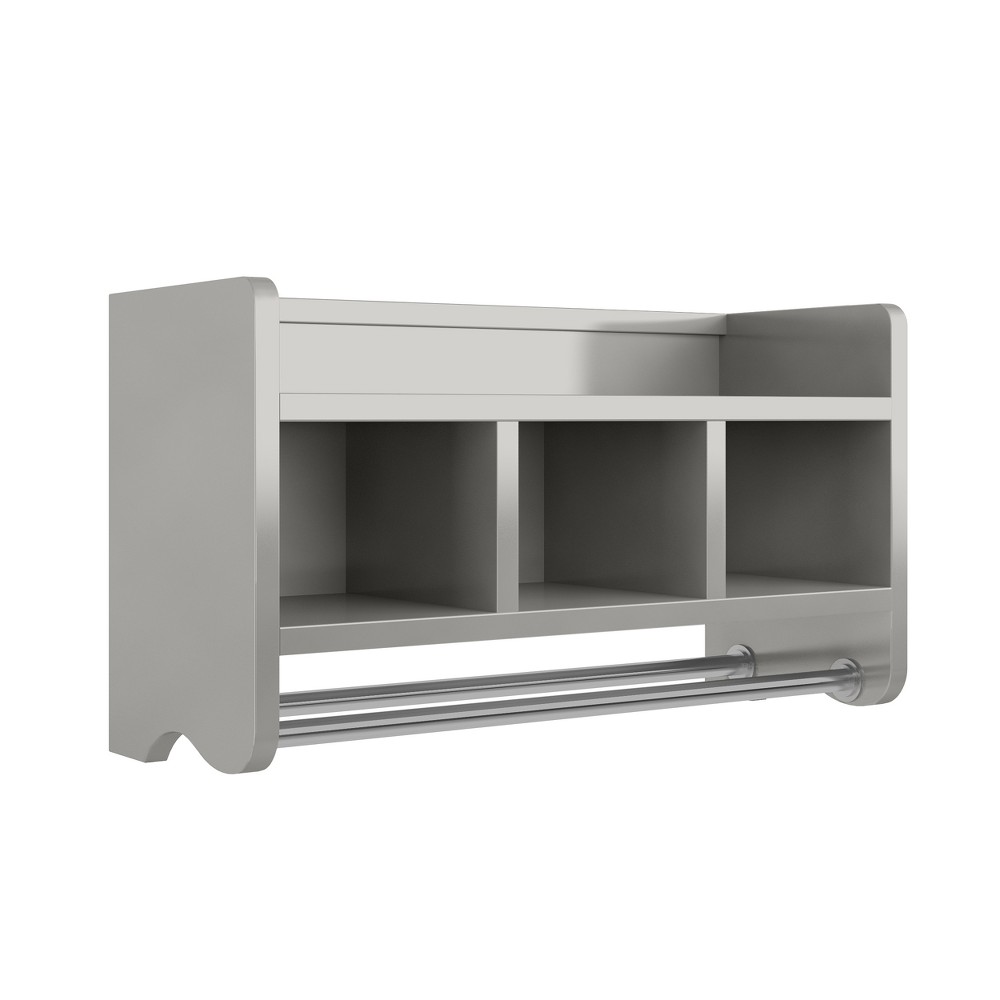 Photos - Wall Shelf Decorative Wall Cabinet Gray 25" - Alaterre Furniture
