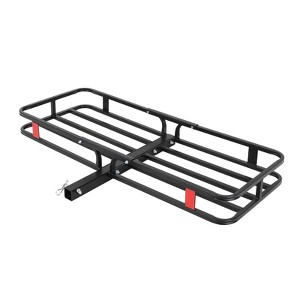 Foldable 53" x 19" Hitch Mount Cargo Carrier Tray for SUV/Truck/TRV, 500lbs Capacity Heavy Duty Cargo Basket - 1 of 4