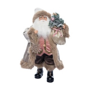 Season's Designs 18" Victorian Standing Santa Figurine with Snowflake Ornament Multicolored Christmas Decor for Indoor Use, Perfect for Mantel or - 1 of 1