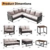 Buenhomino Patio Furniture Set with Thick Cushion, High Back Outdoor Sectional Sofa and Metal Coffee Tables, 7PCS Wicker Conversation Set - 2 of 4