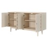 VYNXARIA Modern 4-door Sideboard with Convex Pattern Doors and 2 Silver Handle for Living Room, Dining Room, Kitchen (Almond) - 4 of 4