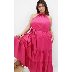 Women's Plus Size Kiana Maxi Dress - magenta | CITY CHIC - 1 of 4