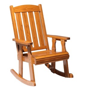 Karl Home | Fir Wood Patio Rrocking Chair With Vertical Slatted Backrest - 1 of 4