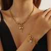 Gold Chunky Chain with Clover Crystal & Star Square Charms, Trendy Collarbone Chain for Women - 2 of 4