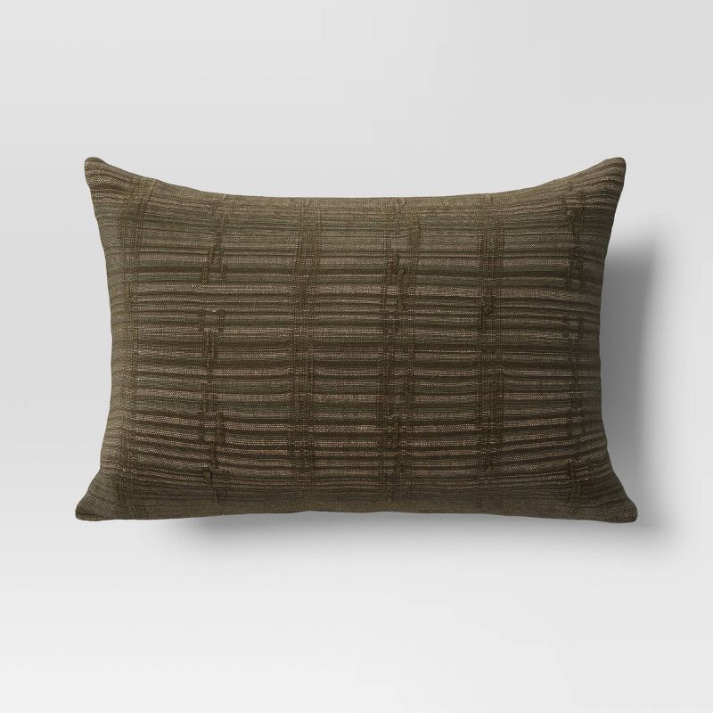 Cotton Dobby Striped Square Throw Pillow - Threshold™, 1 of 6