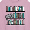 Women's - Instant Message - Cat Book Shelf Graphic Racerback Tank - 2 of 4
