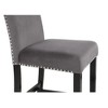 Ridstar Set of 2 Contemporary Counter Stools with Nailhead Trim-Gray - 4 of 4
