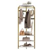 Corner Hall Tree with Shoe Bench, Entryway Corner Coat Rack with 12 Hooks, Freestanding Clothes Rack with Storage Organizer Shelf for Entryway - 2 of 4