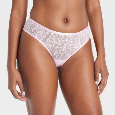 Women's Dot Mesh-Lace Cheeky Underwear - Auden™ Coral Pink M