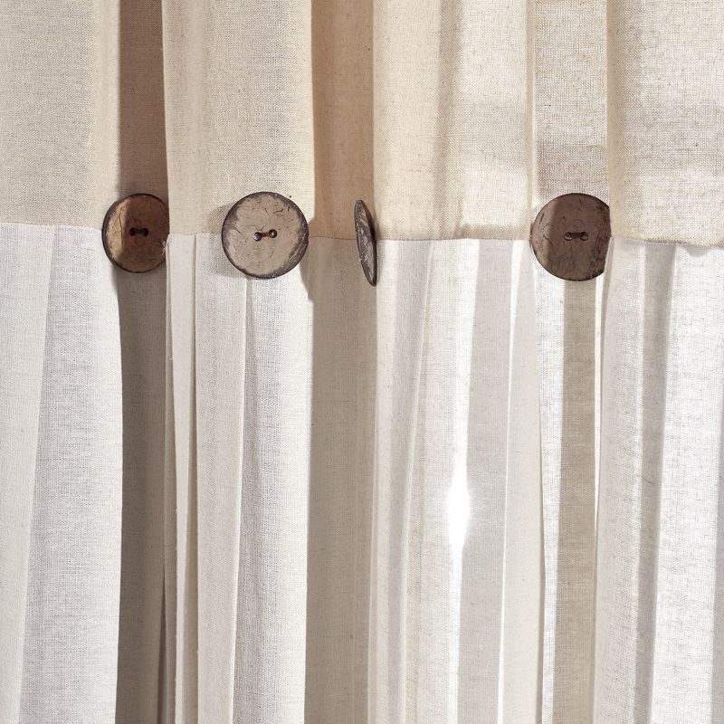 Linen Button Window Curtain Panel Linen Single 40X45, 3 of 6