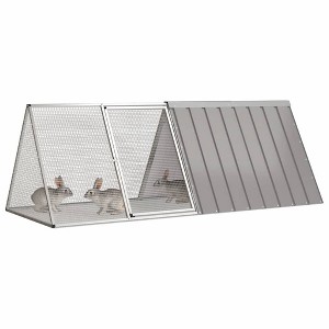 vidaXL Rabbit Cage Anthracite Galvanized Steel Large Rabbit Cage - Gray 79.3" x 31.7" x 28" - 1 of 4