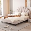 NicBex Full/Queen Upholstered Platform Bed Frame with Flower Pattern Velvet Headboard,Solid Wood Slats Support,No Box Spring Needed,Easy Assembly - 2 of 4