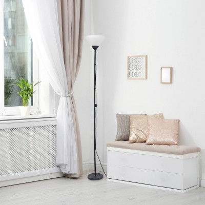 Creekwood Home Essentix 70" Tall Torchiere Essential Floor Lamp with White Plastic Shade