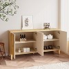 TIRAMISUBEST Vintage 4 Door Storage Cabinet, Carved Scatter Pattern Dining Sideboard, Large Buffet with Adjustable Shelves - 2 of 4