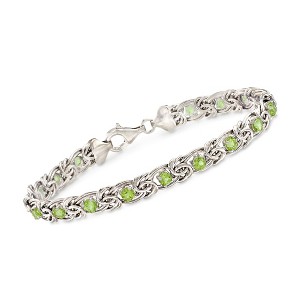 Ross-Simons 1.80 ct. t.w. Peridot Byzantine Bracelet in Sterling Silver Size 7 - 1 of 4