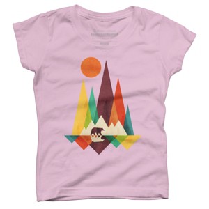 Girl's Design By Humans Mountain Bear By radiomode T-Shirt - 1 of 3