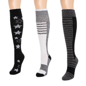 MUK LUKS Womens 3 Pack Cotton Compression Knee-High Socks - 1 of 4
