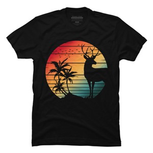 Men's Design By Humans DEER RETRO VINTAGE SUNSET By punsalan T-Shirt - 1 of 2