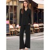 cheibear Women's Long Sleeve Button Down Tops with Pants Sleepwear Pajamas Sets - 3 of 4