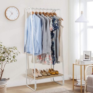 KTMBDW Clothes Rack - Clothing Rack with Storage Shelf, Metal Clothing Rack for Hanging Clothes, Dresses, Coats, Large Load Capacity, Easy Assembly - 1 of 4