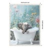 Amanti Art Blue Blossom Elephant Bath by Niky Rahner Framed Canvas Wall Art - 3 of 4
