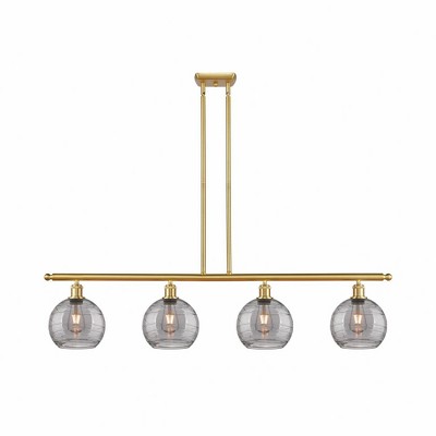 Athens Deco Swirl - 4 Light Island In Industrial Style-10 Inches Tall and 48 Inches Wide