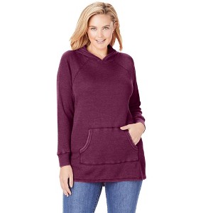 Woman Within Plus Size Waffle-Thermal Hoodie - 1 of 4