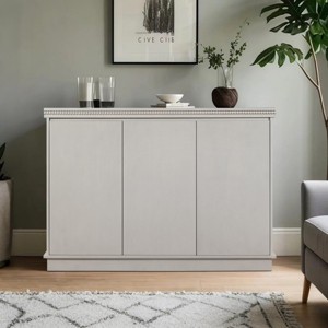 Storage Cabinet With Doors And Shelves, Accent Cabinet With 3 Doors, 55'' Long Wooden Cabinet, Wooden Sideboard With Beaded Trim-Cuddlewood - 1 of 4