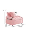 FONTOI 3-in-1 Sofa Bed, Convertible Sleeper with Multi-Pockets and USB Charging Port for Living Room Bedroom, Pink, 35.43"*31.1"*33" - 3 of 4