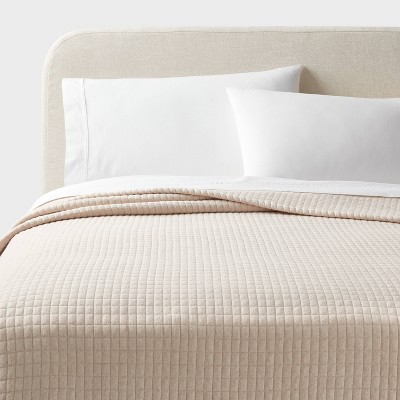 Full/queen Jersey Quilt Oatmeal Heather - Threshold™: Cotton Knitted ...