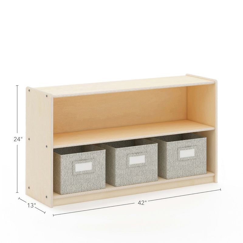 Guidecraft EdQ 2-Shelf Open Storage 24": Children's Low Wooden Bookshelf with Toy Shelves for Classroom and Playroom Organization, 5 of 6