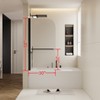 VYNXARIA 30in.W*58in.H Rise and down rotation shaft door Shower Doors for Bathtub,1/4" (6mm) Thick Tempered Glass Door,Matte Black Finish - 4 of 4